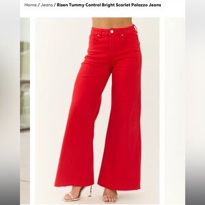 Risen Bright Scarlet Palazzo Jeans
Size 5/27 super stretchy.